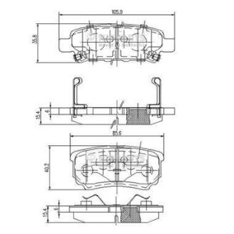 Гальмівні колодки, дискове гальмо (набір) NIPPARTS N3615015