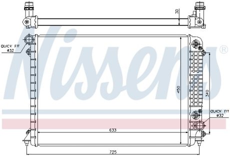 Радіатор, охолодження двигуна NISSENS 60241