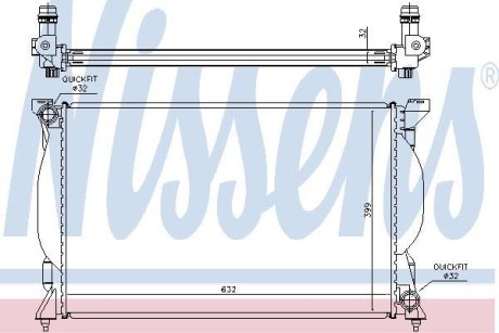 Радіатор, охолодження двигуна NISSENS 60301A