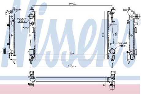 Радіатор, охолодження двигуна NISSENS 61915