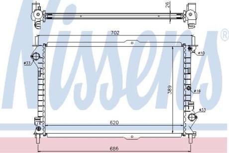 Радіатор, охолодження двигуна NISSENS 62156A