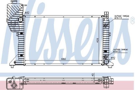 Радіатор, охолодження двигуна NISSENS 62686A