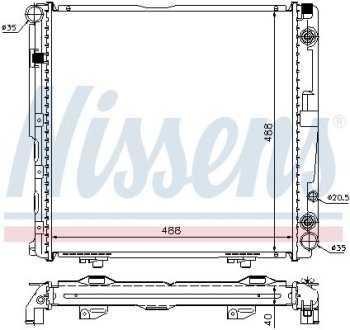 Радиатор охлаждения MERCEDES E-CLASS W 124 (84-) E 220 NISSENS 62763A