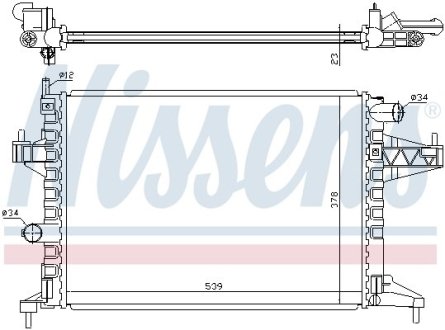 Радіатор охолодження OPEL CORSA C (00-)/ COMBO (00-) NISSENS 63008