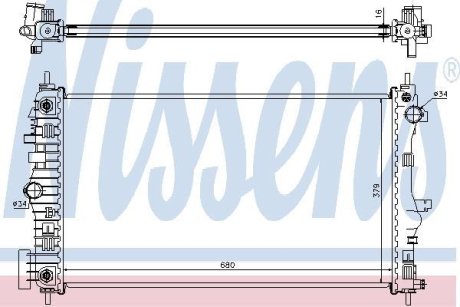 Радіатор, охолодження двигуна NISSENS 630713
