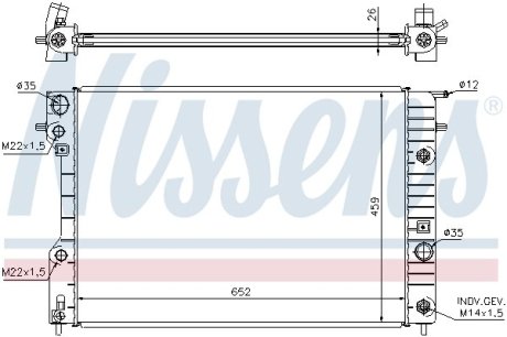 Радиатор охлаждения OPEL OMEGA B (94-) 2.0-3.0 NISSENS 63072A