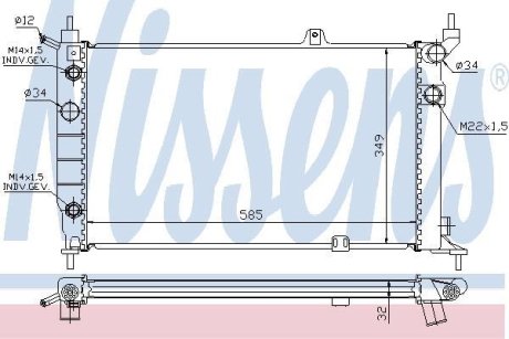 Радіатор, охолодження двигуна NISSENS 63253A