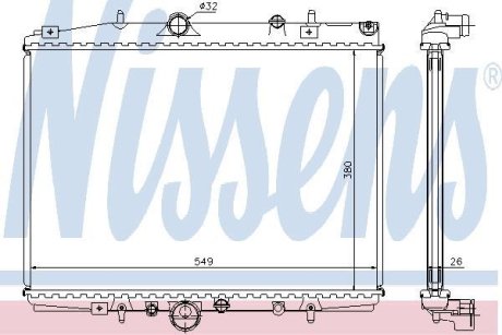 Радіатор, охолодження двигуна NISSENS 63704A