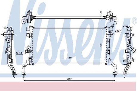 Радиатор охлаждения RENAULT LAGUNA III (07-) NISSENS 637604