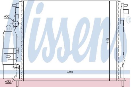 Радіатор, охолодження двигуна NISSENS 63773