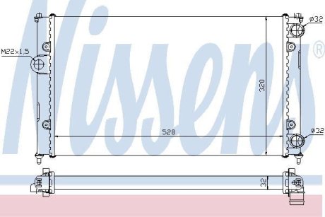 Радіатор, охолодження двигуна NISSENS 639961