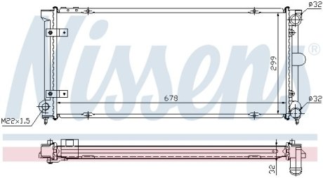 Радіатор охолодження SEAT TOLEDO I (1L) (91-) 1.6-2.0i NISSENS 640041