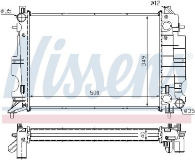 Радіатор, охолодження двигуна NISSENS 64035A