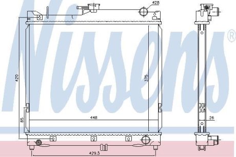 Радіатор, охолодження двигуна NISSENS 64162