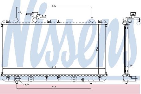 Радіатор, охолодження двигуна NISSENS 64167A