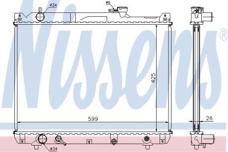 Радіатор, охолодження двигуна NISSENS 64194A