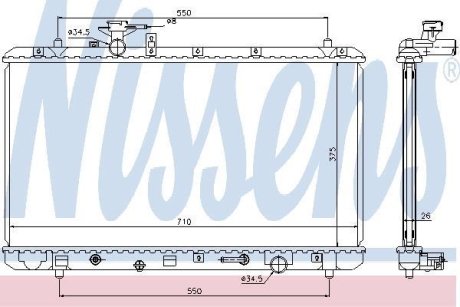 Радиатор oxлождения SUZUKI SX4 (EY, GY) (06-) 2.0 i 16V NISSENS 64205