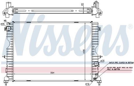 Радіатор, охолодження двигуна NISSENS 64312A