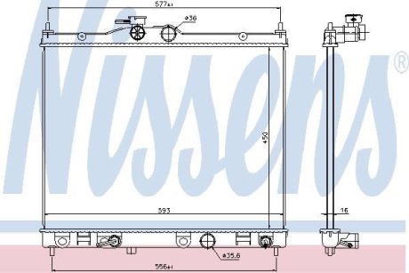 Радіатор, охолодження двигуна NISSENS 67369