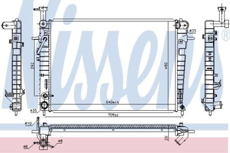 Радиатор охлаждения двигателя Hyundai Tucson (JM) (04-) NISSENS 675005