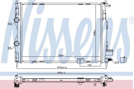 Радіатор охолоджування NISSENS 68811