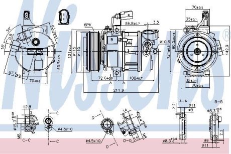 Компресор кондицiонера NISSENS 890087