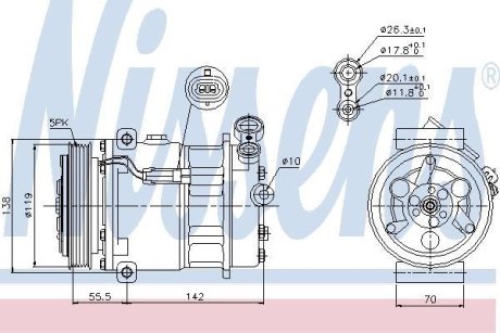 Компрессор кондиционера OPEL VECTRA 02- NISSENS 89157