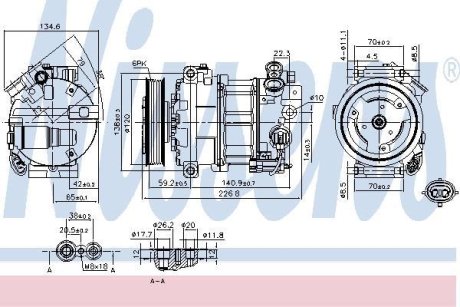 Компресор кондицiонера NISSENS 89584