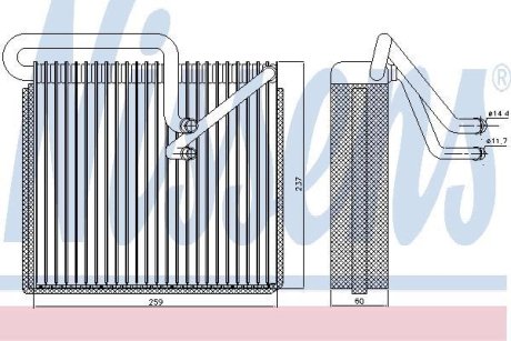 Випаровувач кондиціонера NISSENS 92190