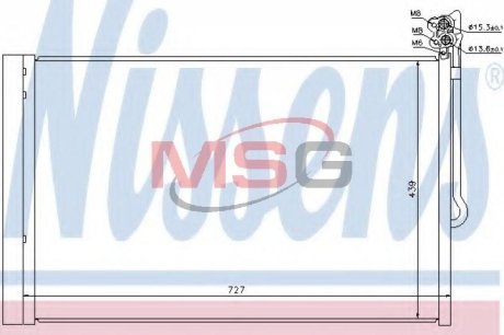 Радиатор кондиционера PORSCHE Cayenne/ VW TOUAREG (7P) (10-) NISSENS 940157