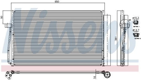 Радиатор кондиционера BMW 5 E60-E61/BMW7 E65-E66-E67-E68 NISSENS 94747