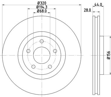 Диск тормозной передний Renault Koleos 2.0, 2.5 (08-)/ Nissan Qashqai 1.6, 2.0 (07-) NISSHINBO ND2042K