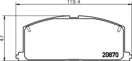 Колодки гальмівні дискові передні Toyota Fortuner, Hilux 2.5, 2.7, 3.0 (05-) NISSHINBO NP1001 (фото 1)