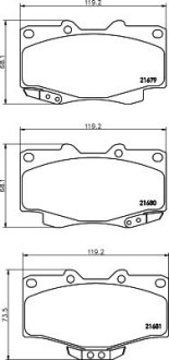 Колодки тормозные дисковые передние Strong Ceramic Toyota LC 80, HiLux VI (97-06) NISSHINBO NP1003SC (фото 1)