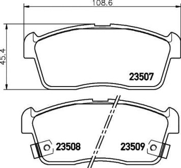 Колодки гальмівні дискові передние Chevrolet Cruze 1.3, 1.5 (00-08) NISSHINBO NP1023 (фото 1)