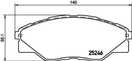 Колодки тормозные дисковые передние Toyota Hilux 2.5 (05-) NISSHINBO NP1061