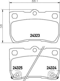 Гальмівні колодки LEXUS/TOYOTA GS/IS/Crown/Mark X "R "03>> NISSHINBO NP1067