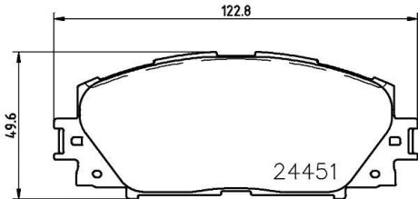 Колодки тормозные дисковые передние Toyota Corolla 1.8 (12-), Yaris 1.0, 1.3, 1.4 (05-) NISSHINBO NP1091 (фото 1)