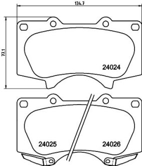 Колодки тормозные дисковые передние Strong Ceramic Toyota Land Cruiser 200 4.0WD (12-17)/Toyota Land Cruiser Prado 2.7, 3.5, 4. NISSHINBO NP1162SC (фото 1)