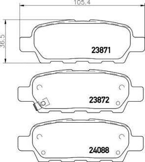 Колодки гальмівні дискові задні Renault Koleos/Nissan X-trail, Qashqai 2.0, 2.2, 2.5 (09-) NISSHINBO NP2004