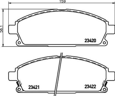 Гальмівні колодки HONDA/INFINITI/NISSAN MDX/Q45/X-Trail "F "95>> NISSHINBO NP2009 (фото 1)