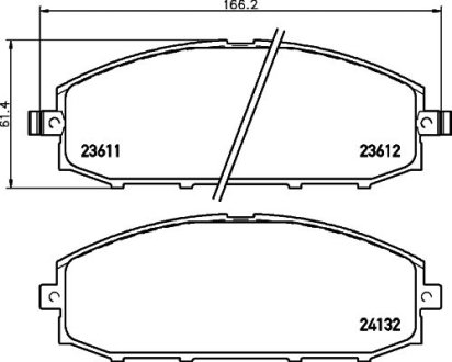 Колодки гальмівні дискові передні Nissan Patrol 3.0, 4.2, 4.8 (00-) (NP2026) NISSHINBO NP2026SC