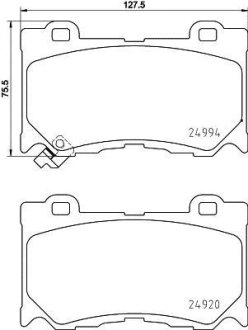 Колодки тормозные дисковые передние Infiniti FX, Q50, Q70, QX70 3.7 (08-) NISSHINBO NP2058