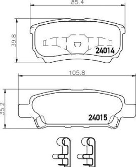 Гальмівні колодки CHRYSLER/DODGE/HYUNDAI/JEEP/MITSUBISHI "R "01>> NISSHINBO NP3011