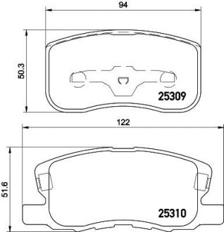 Колодки тормозные дисковые передние Mitsubishi Colt 1.1, 1.3, 1.5 (04-12) NISSHINBO NP3020