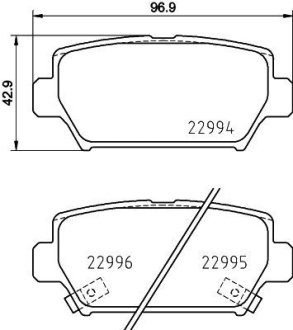 Гальмівні колодки MITSUBISHI Eclipse "R "17>> NISSHINBO NP3038