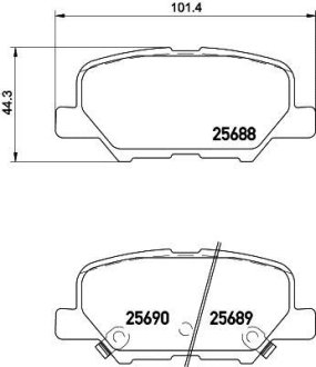 Колодки гальмівні дискові задні Mazda 6/Mitsubishi ASX, Outlander 1.8, 2.0, 2.2, 2.4 (10-) NISSHINBO NP5038 (фото 1)