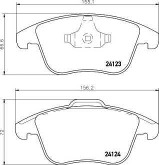 Гальмівні колодки FORD/LAND ROVER/VOLVO Mondeo/Freelander/S60/XC70 "F "06>> NISSHINBO NP5077 (фото 1)