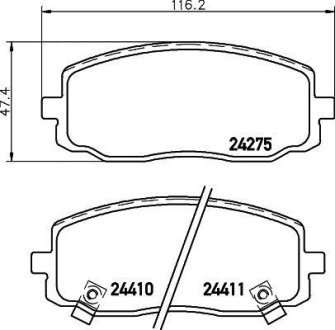 Гальмівні колодки HYUNDAI/KIA i10/Picanto \'\'F "04>> NISSHINBO NP6024