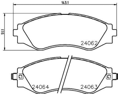 Гальмівні колодки CHEVROLET/DAEWOO Lacetti/Nubira/Optra \'\'F NISSHINBO NP6029 (фото 1)